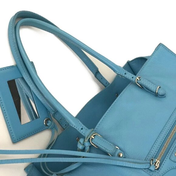BALENCIAGA Papier Leather Tote Bag Blue/8BG0755 - Picture 6 of 12